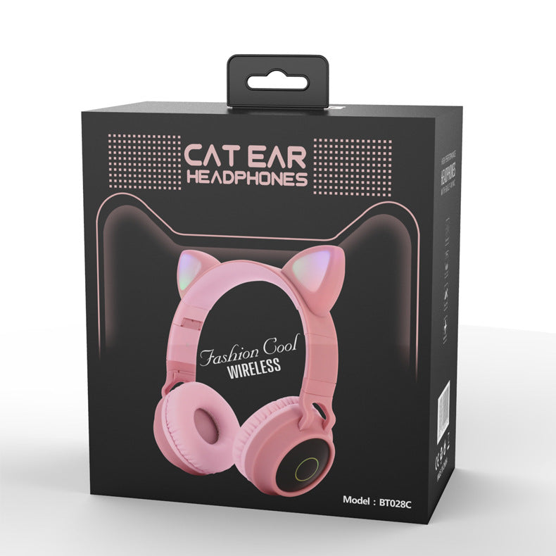 LED Light Cat Ear Headphones Wireless Bluetooth 5.0 Headset - The Tech Heaven