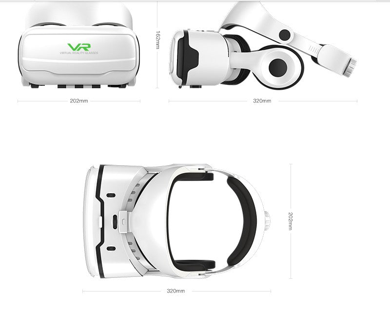 Head-mounted Adjustable HD VR Glasses With Headset - The Tech Heaven