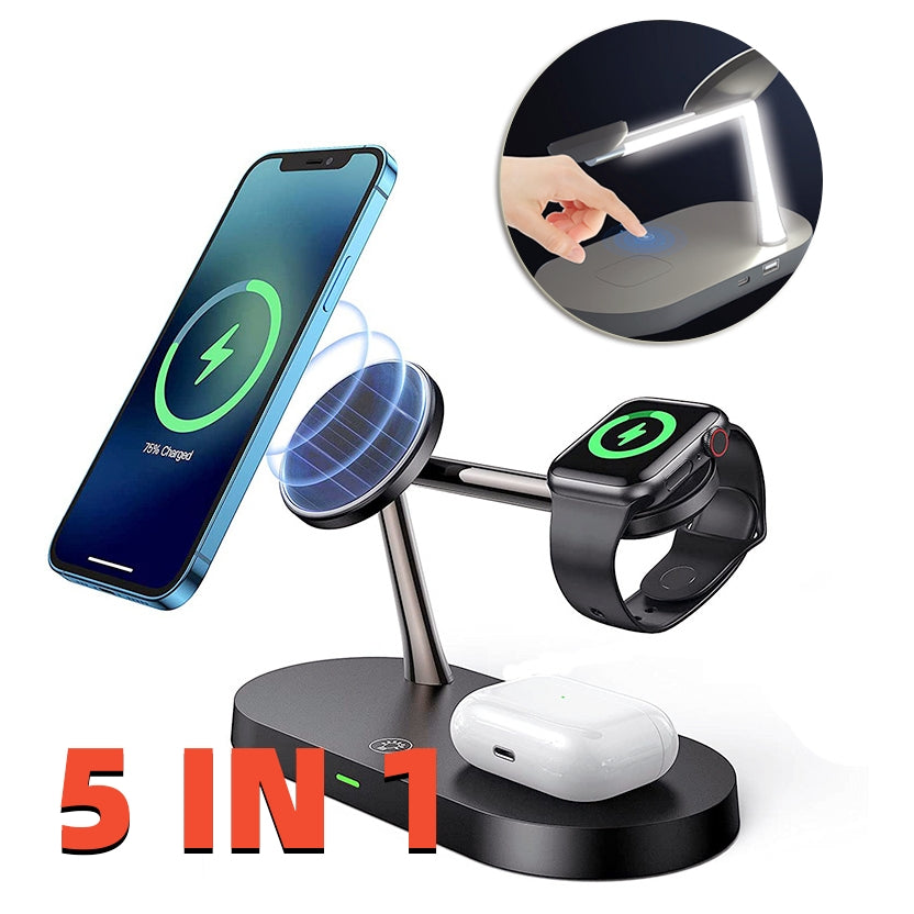Multifunctional Five-In-One Magnetic Wireless Charger - The Tech Heaven